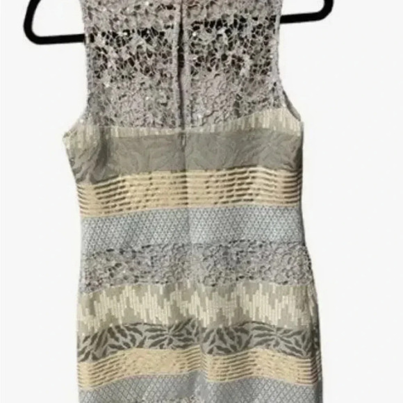 Kay Unger Striped Media dress size 10 subtle sequins - Picture 5 of 6